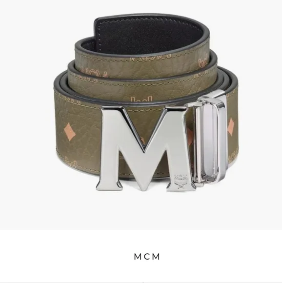 MCM | Accessories | Mcm Greensilver Claus M Reversible Belt 